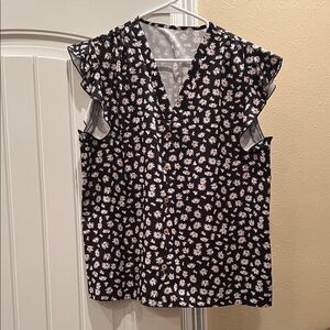 Chic Floral Sleeveless Blouse